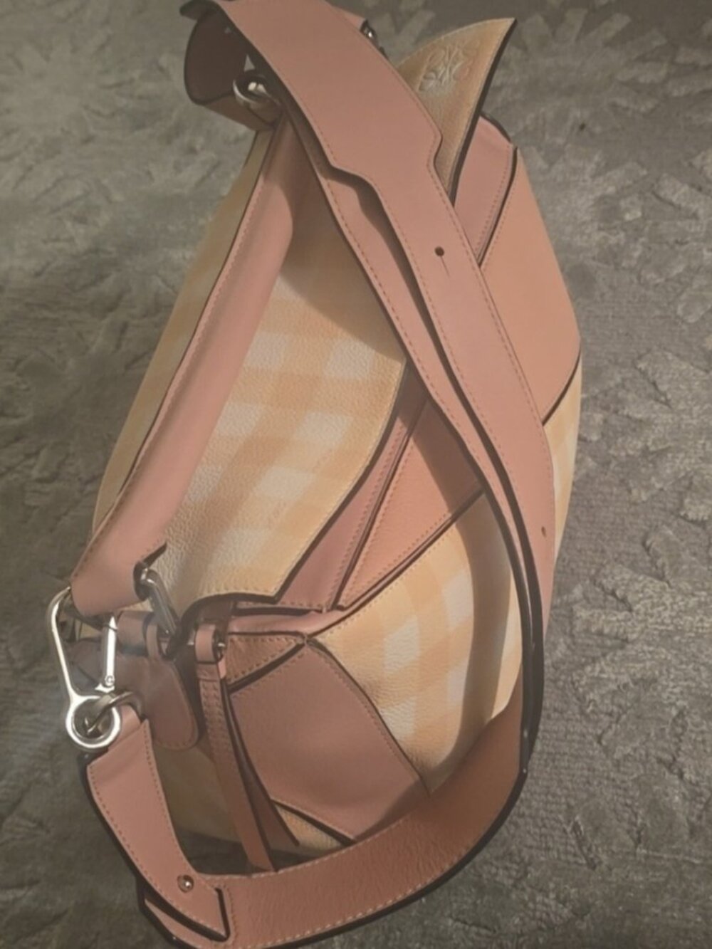 Loewe 2018 Medium Gingham Puzzle Bag.